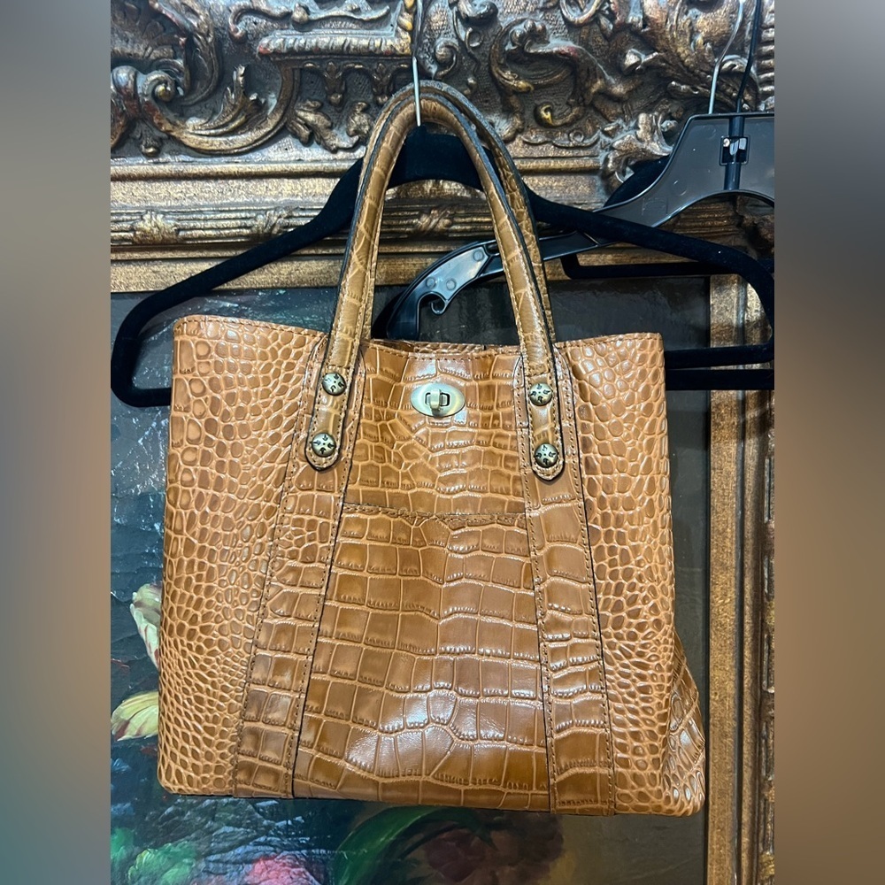 Patricia Nash Darby Croc Embossed Leather Tote Bag - Picture 2 of 12